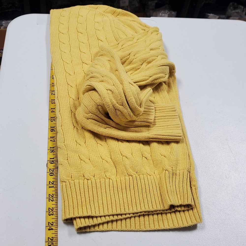 Polo Ralph Lauren Mens XL Yellow Cotton Cable Knit Sweater Crewneck Pullover - Picture 7 of 9